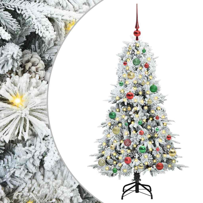 ギャラリービューアに画像をロードする, Vidaxl kunstmatige inklapbare kerstboom wit 150 cm pe en pvc
