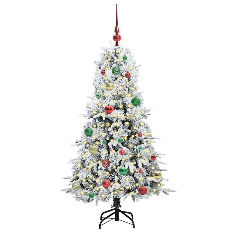 ギャラリービューアに画像をロードする, Vidaxl kunstmatige inklapbare kerstboom wit 150 cm pe en pvc
