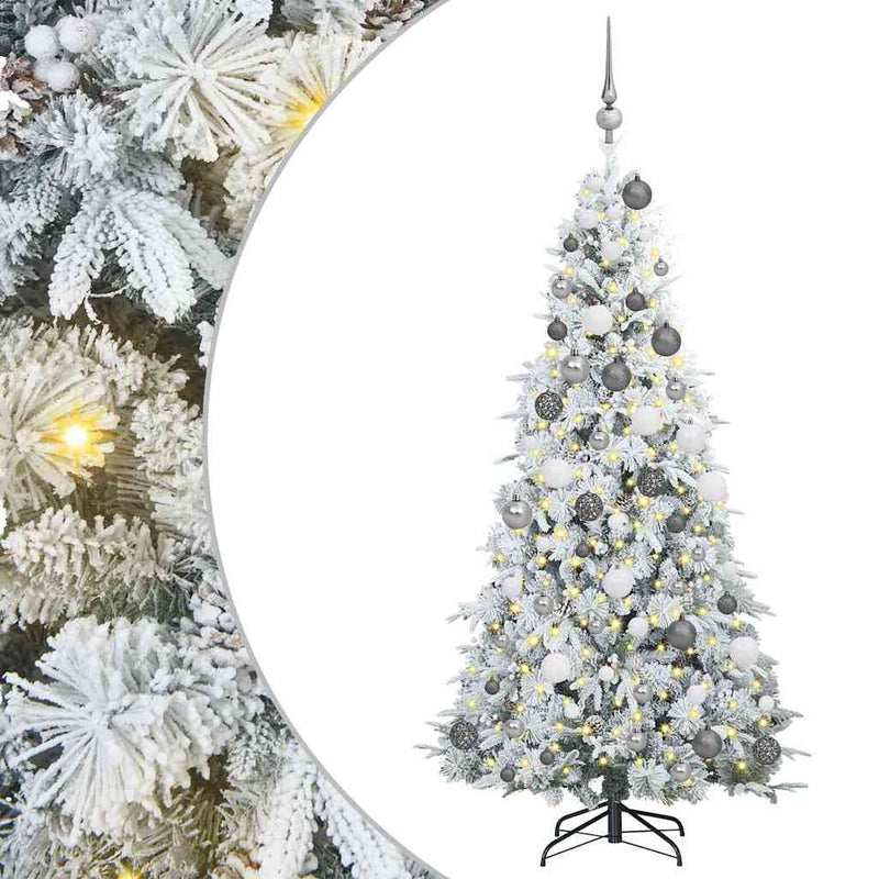 Chargez l'image dans la visionneuse de la galerie, Vidaxl kunstmatige inklapbare kerstboom wit 180 cm pe en pvc
