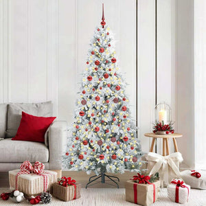 Vidaxl kunstmatige inklapbare kerstboom wit 180 cm pe en pvc