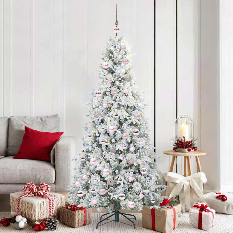 Chargez l'image dans la visionneuse de la galerie, Vidaxl kunstmatige inklapbare kerstboom wit 180 cm pe en pvc
