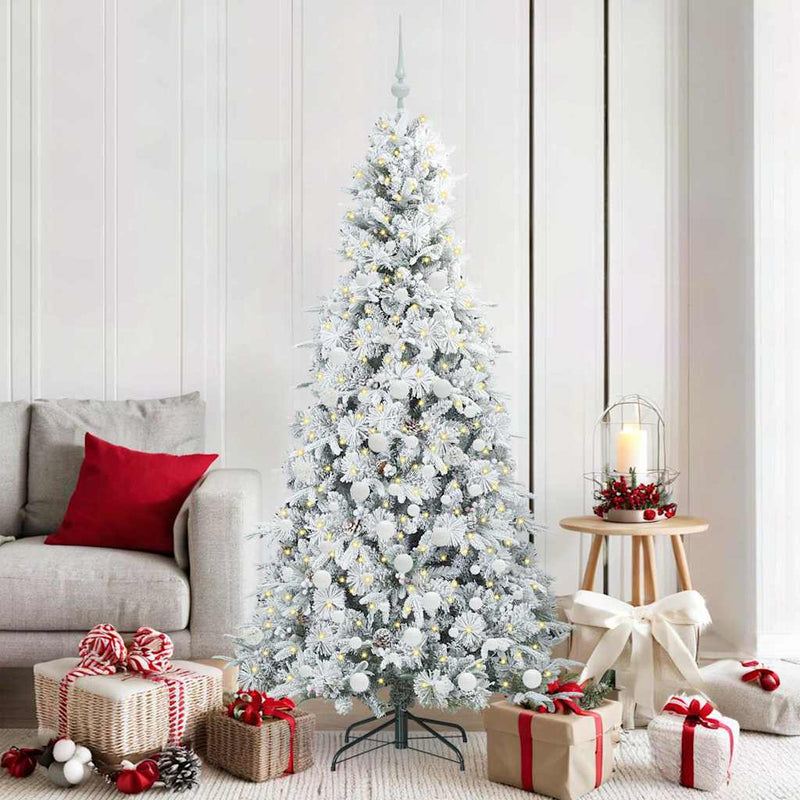Chargez l'image dans la visionneuse de la galerie, Vidaxl kunstmatige inklapbare kerstboom wit 180 cm pe en pvc
