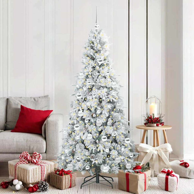 Chargez l'image dans la visionneuse de la galerie, Vidaxl kunstmatige inklapbare kerstboom wit 180 cm pe en pvc
