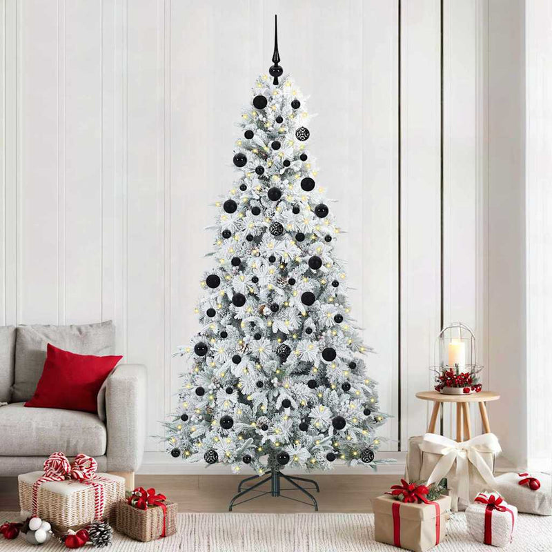 Afbeelding laden in galerijviewer, Vidaxl kunstmatige inklapbare kerstboom wit 210 cm pe en pvc
