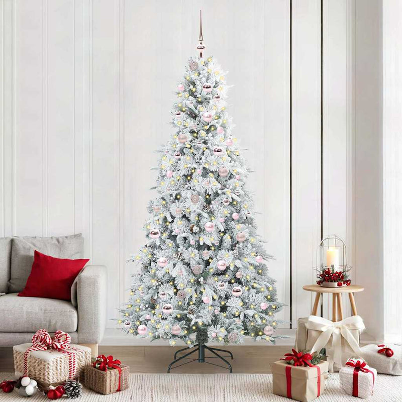 Chargez l'image dans la visionneuse de la galerie, Vidaxl kunstmatige inklapbare kerstboom wit 210 cm pe en pvc
