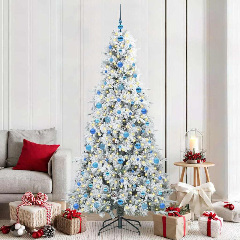 Afbeelding laden in galerijviewer, Vidaxl kunstmatige inklapbare kerstboom wit 210 cm pe en pvc
