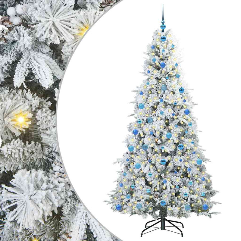 Afbeelding laden in galerijviewer, Vidaxl kunstmatige inklapbare kerstboom wit 210 cm pe en pvc
