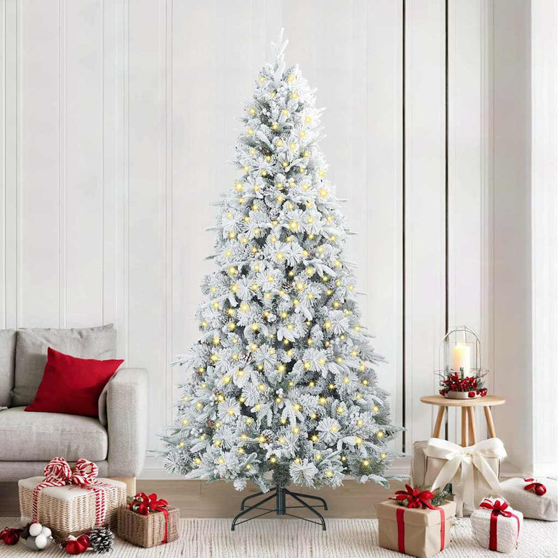 Afbeelding laden in galerijviewer, Vidaxl kunstmatige inklapbare kerstboom wit 240 cm pe en pvc
