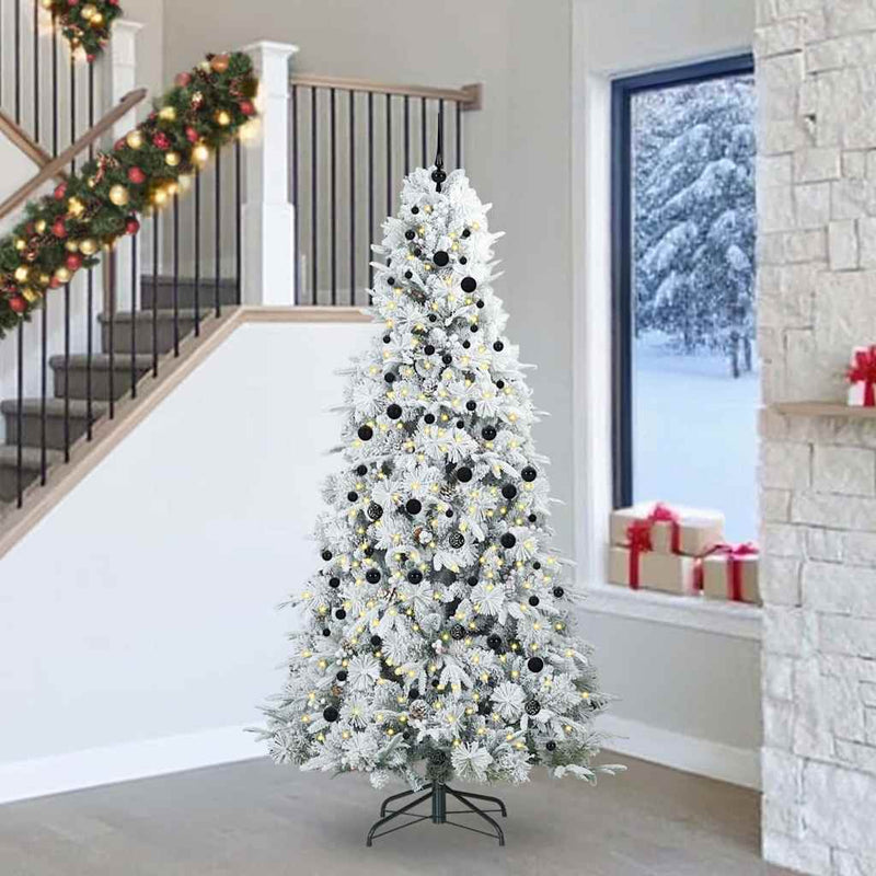 Afbeelding laden in galerijviewer, Vidaxl kunstmatige inklapbare kerstboom wit 240 cm pe en pvc
