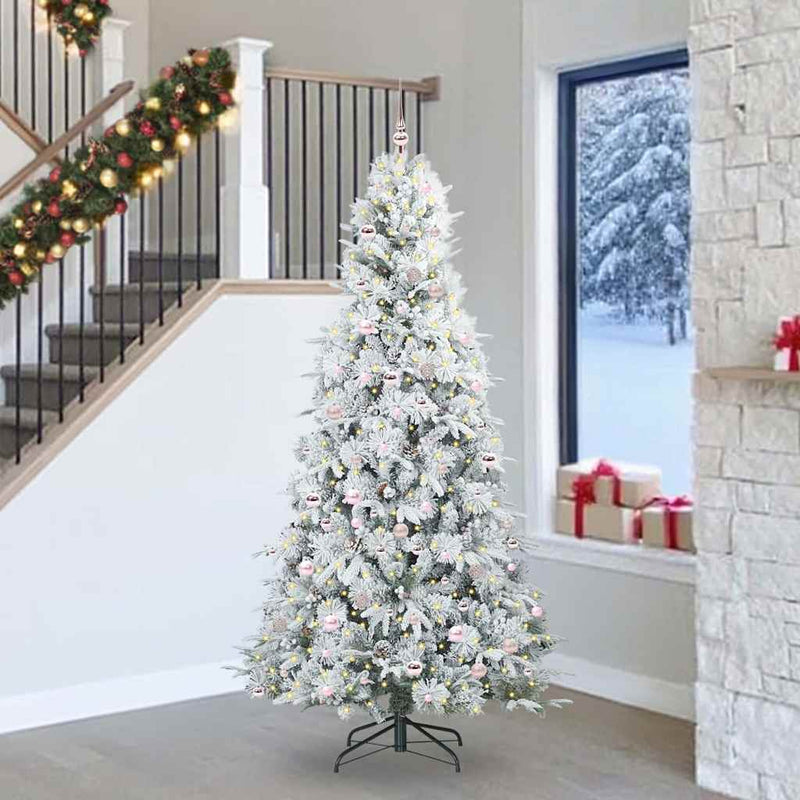 Afbeelding laden in galerijviewer, Vidaxl kunstmatige inklapbare kerstboom wit 240 cm pe en pvc
