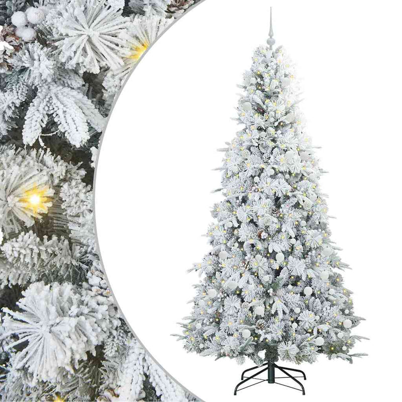 Chargez l'image dans la visionneuse de la galerie, Vidaxl kunstmatige inklapbare kerstboom wit 240 cm pe en pvc
