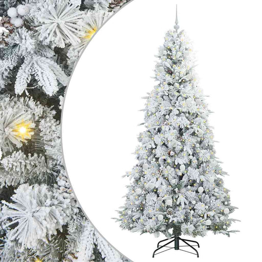 Vidaxl kunstmatige inklapbare kerstboom wit 240 cm pe en pvc