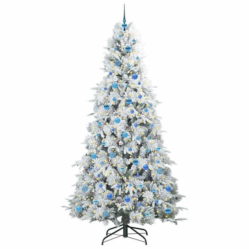 Afbeelding laden in galerijviewer, Vidaxl kunstmatige inklapbare kerstboom wit 240 cm pe en pvc
