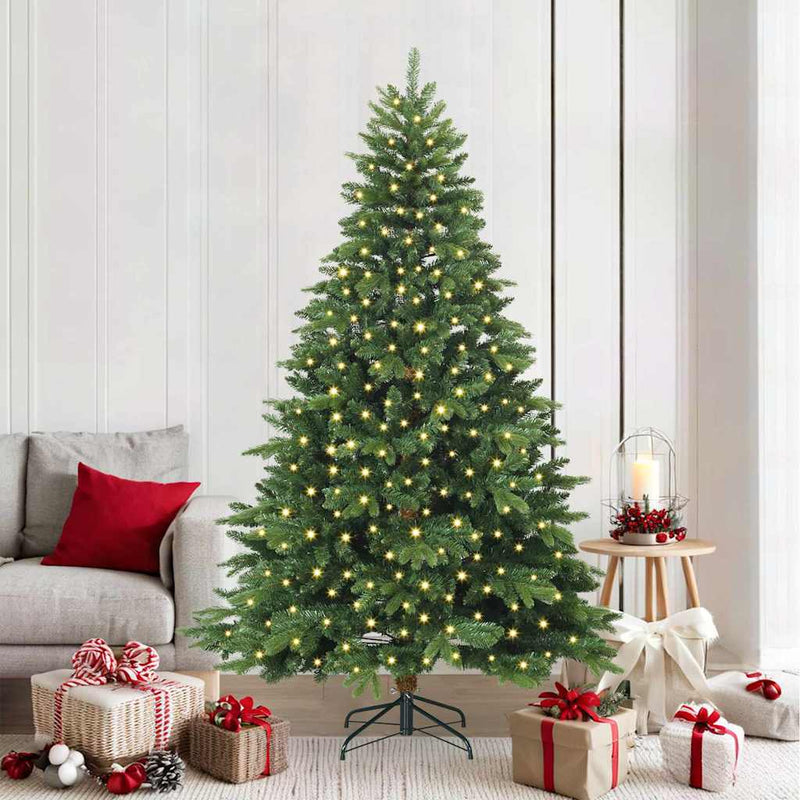 ギャラリービューアに画像をロードする, Vidaxl kunstkerstboom met 300 led met standaard groen 210 cm pe en pvc
