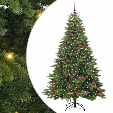 Vidaxl kunstkerstboom met 300 led met standaard groen 210 cm pe en pvc