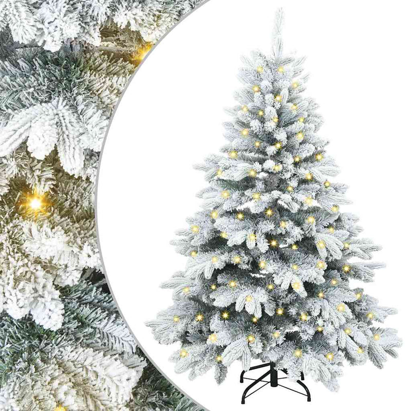 Chargez l'image dans la visionneuse de la galerie, Vidaxl kunstkerstboom met 150 led met standaard wit 150 cm pe en pvc

