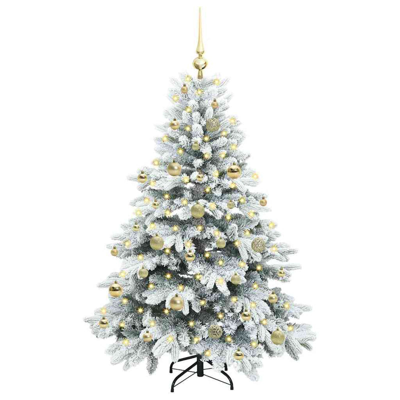 Chargez l'image dans la visionneuse de la galerie, Vidaxl kunstkerstboom met 150 led met standaard wit 150 cm pe en pvc
