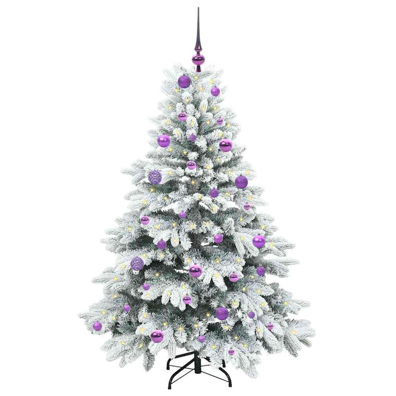 Chargez l'image dans la visionneuse de la galerie, Vidaxl kunstkerstboom met 150 led met standaard wit 150 cm pe en pvc

