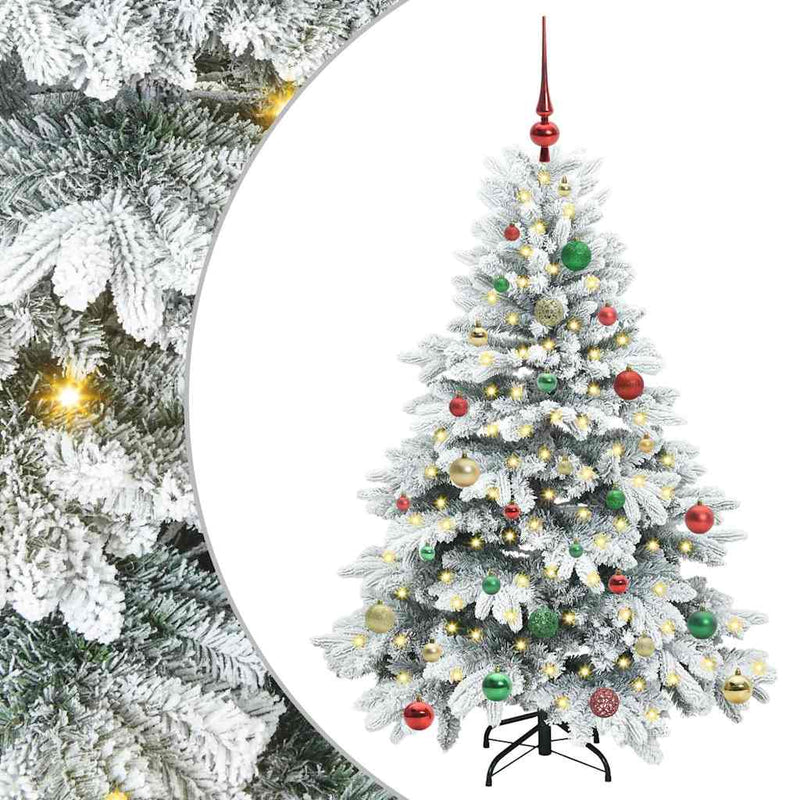 Afbeelding laden in galerijviewer, Vidaxl kunstkerstboom met 150 led met standaard wit 150 cm pe en pvc
