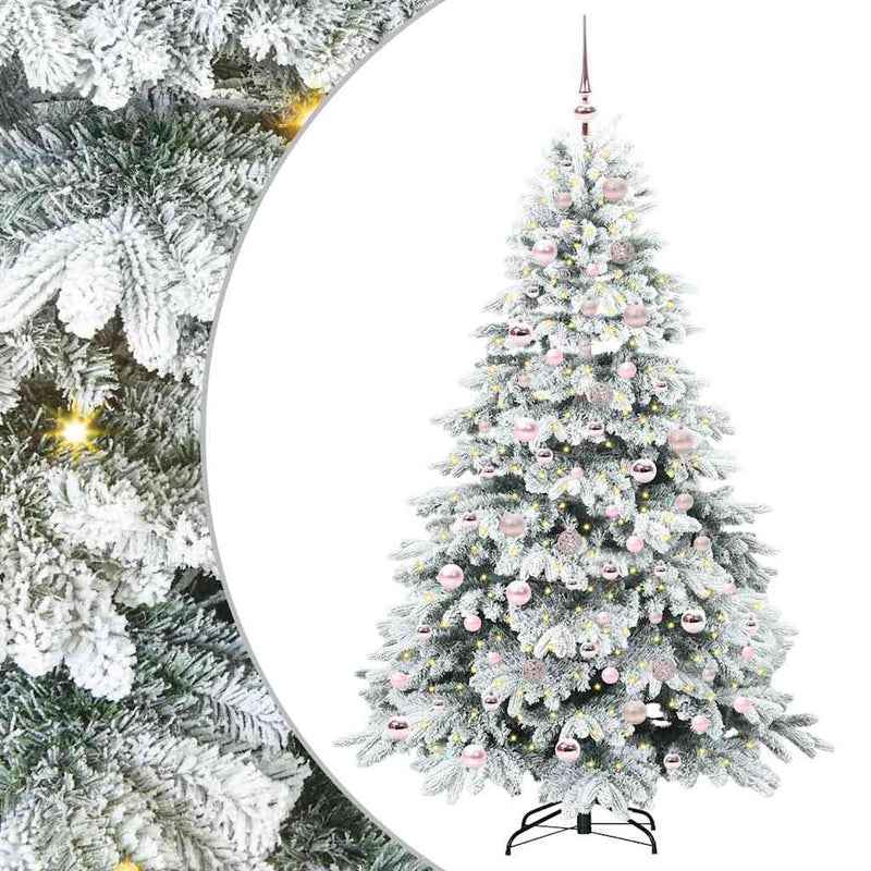 Afbeelding laden in galerijviewer, Vidaxl kunstkerstboom met 300 led met standaard wit 180 cm pe en pvc
