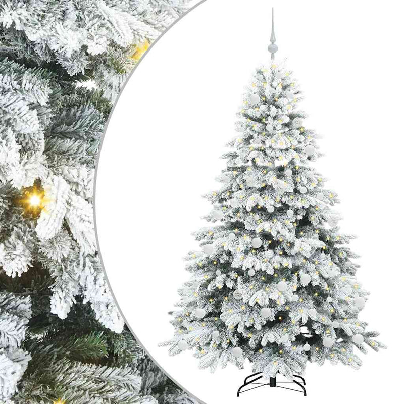 Afbeelding laden in galerijviewer, Vidaxl kunstkerstboom met 300 led met standaard wit 180 cm pe en pvc
