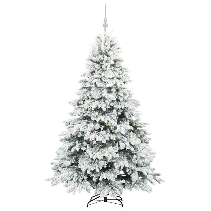 Afbeelding laden in galerijviewer, Vidaxl kunstkerstboom met 300 led met standaard wit 180 cm pe en pvc
