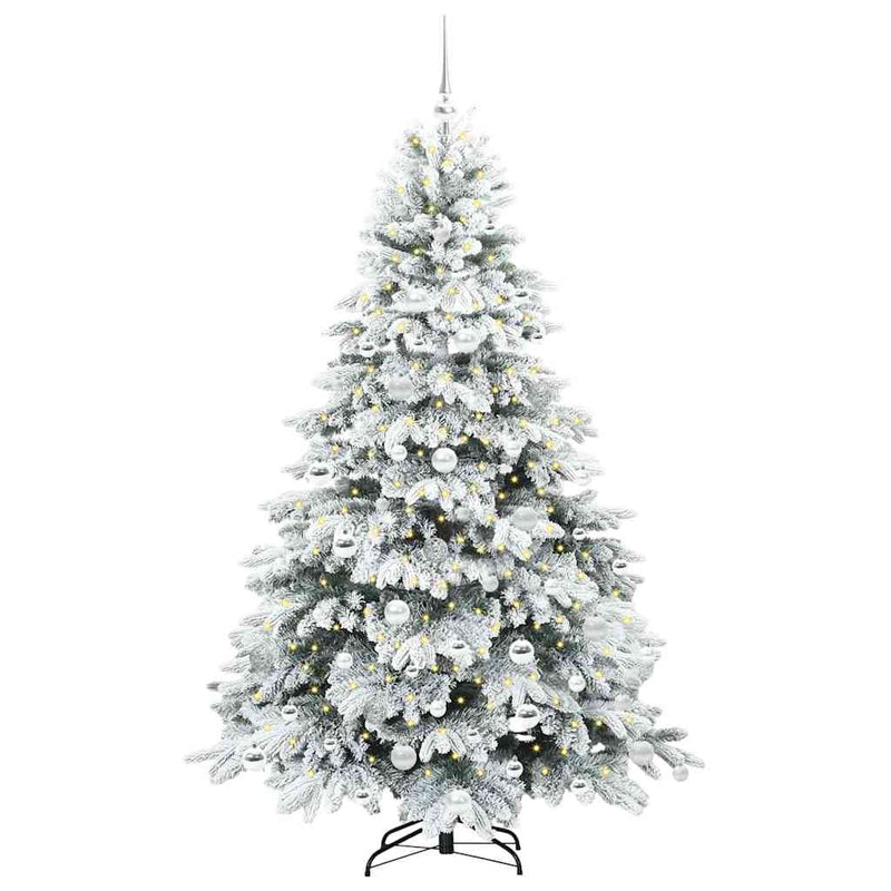 Afbeelding laden in galerijviewer, Vidaxl kunstkerstboom met 300 led met standaard wit 180 cm pe en pvc
