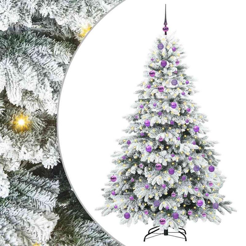 Afbeelding laden in galerijviewer, Vidaxl kunstkerstboom met 300 led met standaard wit 180 cm pe en pvc
