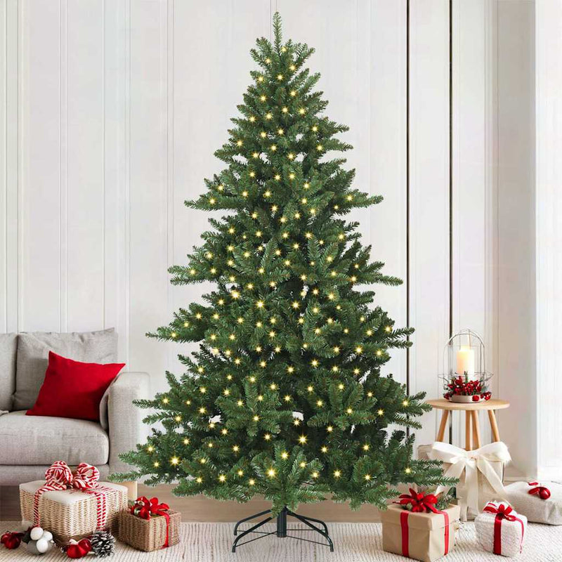 ギャラリービューアに画像をロードする, Vidaxl kunstmatige inklapbare kerstboom groen 210 cm pvc en staal
