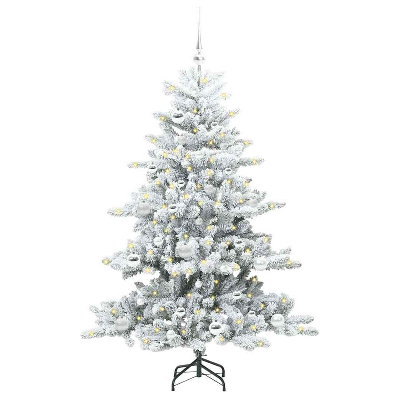 Chargez l'image dans la visionneuse de la galerie, Vidaxl kunstmatige inklapbare kerstboom wit 150 cm pvc en staal
