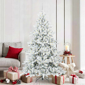 Vidaxl kunstmatige inklapbare kerstboom wit 180 cm pvc en staal