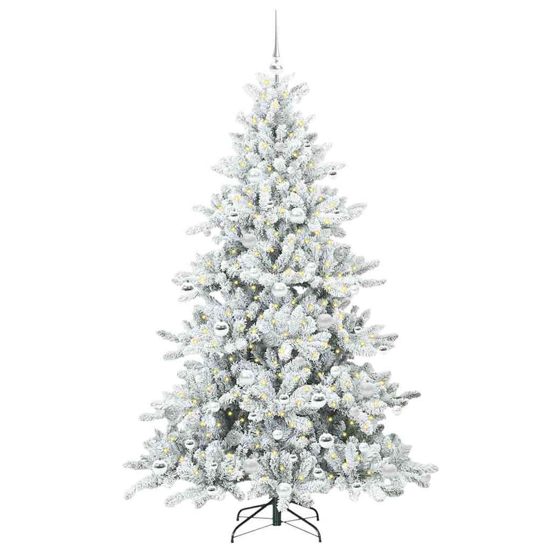 Chargez l'image dans la visionneuse de la galerie, Vidaxl kunstmatige inklapbare kerstboom wit 180 cm pvc en staal

