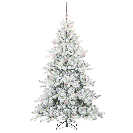 Vidaxl kunstmatige inklapbare kerstboom wit 210 cm pvc en staal