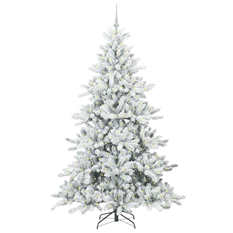 Chargez l'image dans la visionneuse de la galerie, Vidaxl kunstmatige inklapbare kerstboom wit 210 cm pvc en staal
