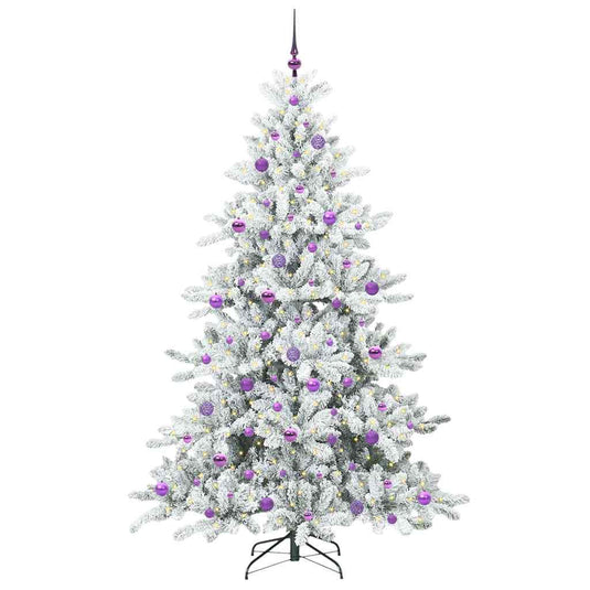 Vidaxl kunstmatige inklapbare kerstboom wit 210 cm pvc en staal