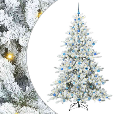 Vidaxl kunstmatige inklapbare kerstboom wit 210 cm pvc en staal