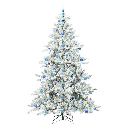Vidaxl kunstmatige inklapbare kerstboom wit 210 cm pvc en staal
