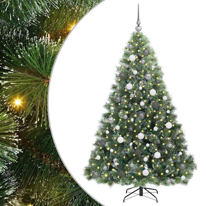 Chargez l'image dans la visionneuse de la galerie, Vidaxl kunstkerstboom met 300 led met standaard groen 180 cm pe en pvc
