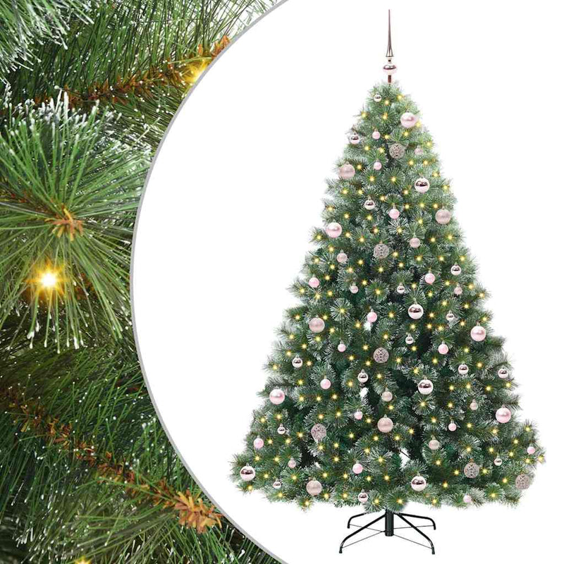 Chargez l'image dans la visionneuse de la galerie, Vidaxl kunstkerstboom met 300 led met standaard groen 210 cm pe en pvc
