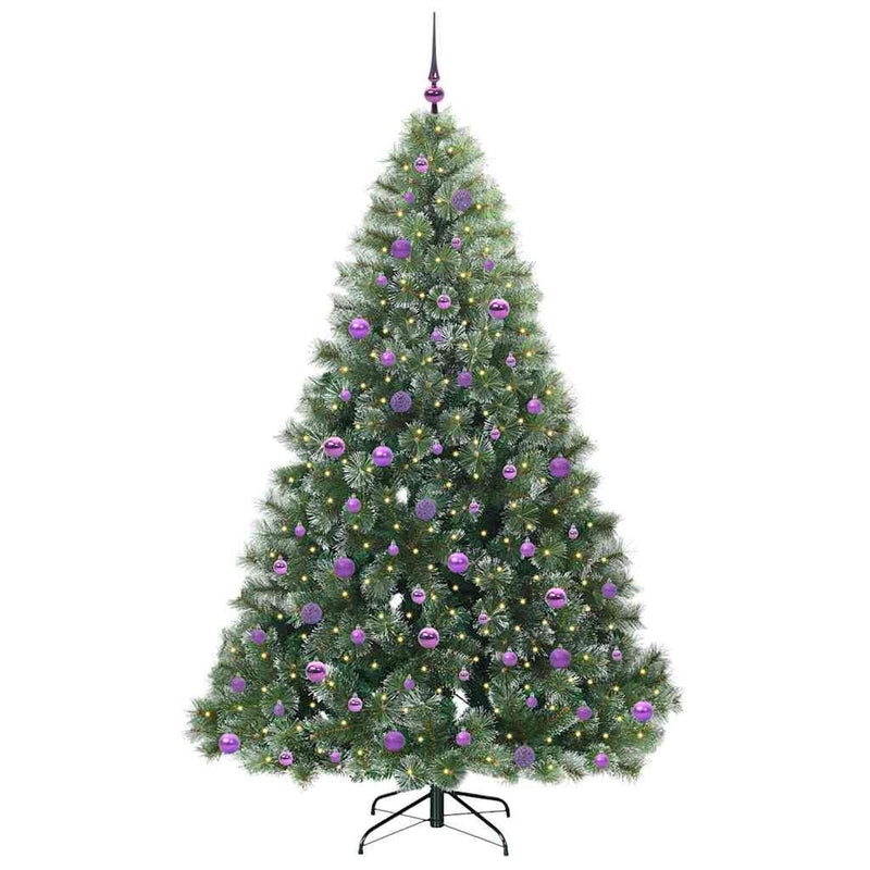 Chargez l'image dans la visionneuse de la galerie, Vidaxl kunstkerstboom met 300 led met standaard groen 210 cm pe en pvc
