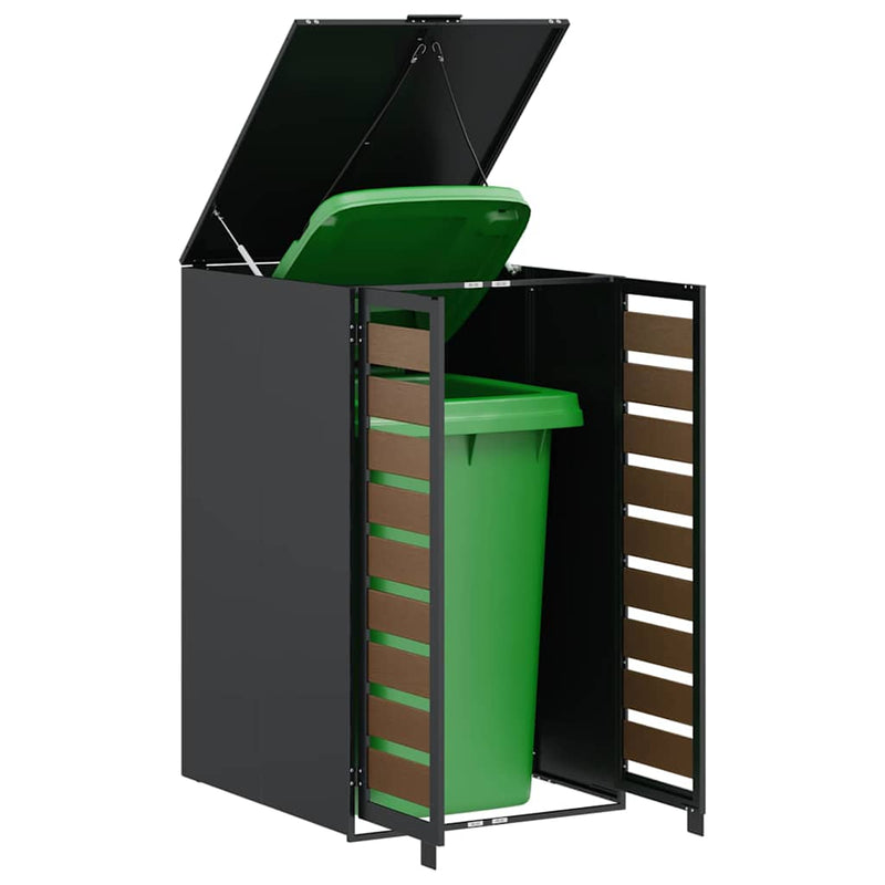 Chargez l'image dans la visionneuse de la galerie, Vidaxl afvalcontaineropslag met gasliftdeksel voor 240l container
