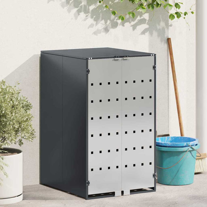 Chargez l'image dans la visionneuse de la galerie, Vidaxl afvalcontaineropslag met gasliftdeksel voor 240l container
