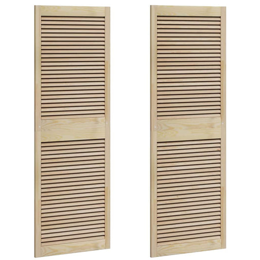 Vidaxl kastdeur 2 pcs naturel 170 x 2,1 x 59,5 cm massief grenenhout