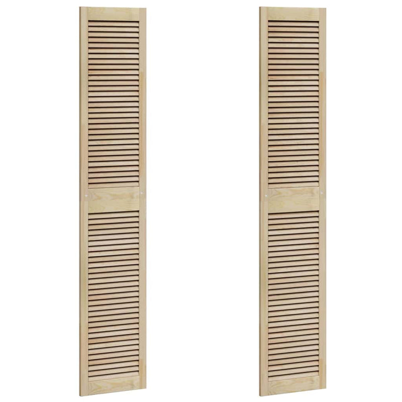 Chargez l'image dans la visionneuse de la galerie, Vidaxl kastdeur 2 pcs naturel 201 x 2,1 x 39,5 cm massief grenenhout
