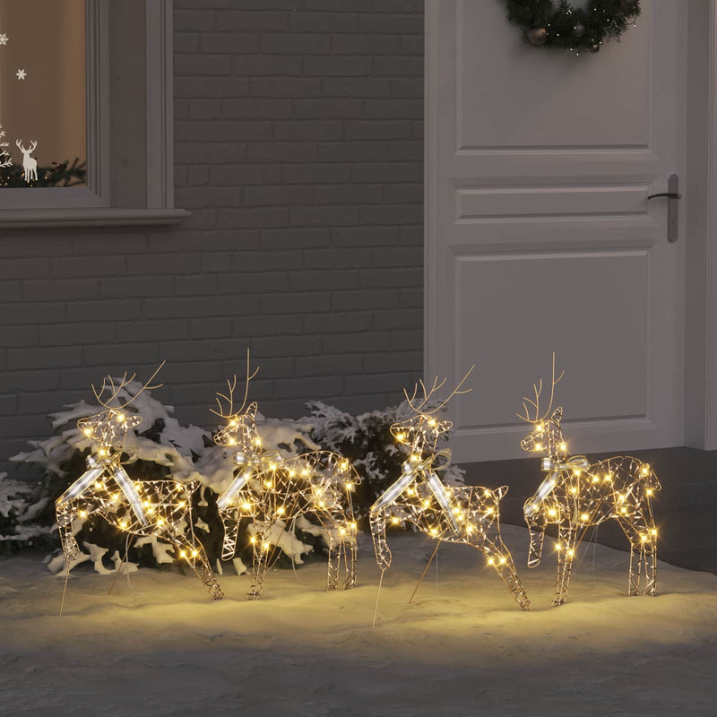 ギャラリービューアに画像をロードする, Vidaxl led rendieren met 80 led 4 pcs goud pet
