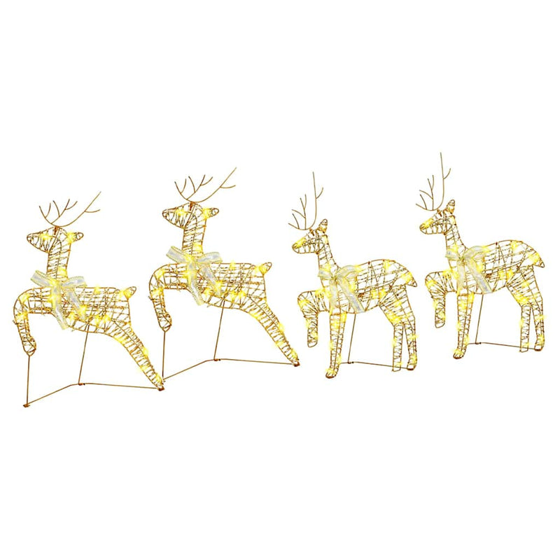 ギャラリービューアに画像をロードする, Vidaxl led rendieren met 80 led 4 pcs goud pet
