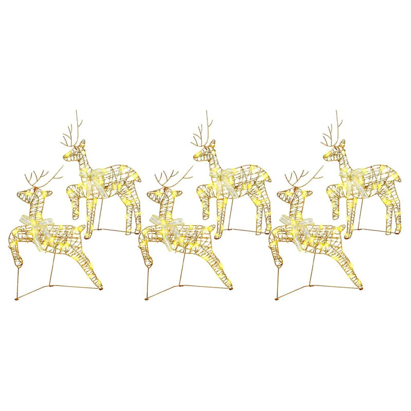 ギャラリービューアに画像をロードする, Vidaxl led rendieren met 180 led 6 pcs goud pet
