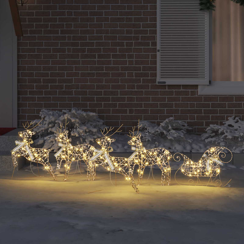 ギャラリービューアに画像をロードする, Vidaxl led rendieren met 40 led 5 pcs goud pet
