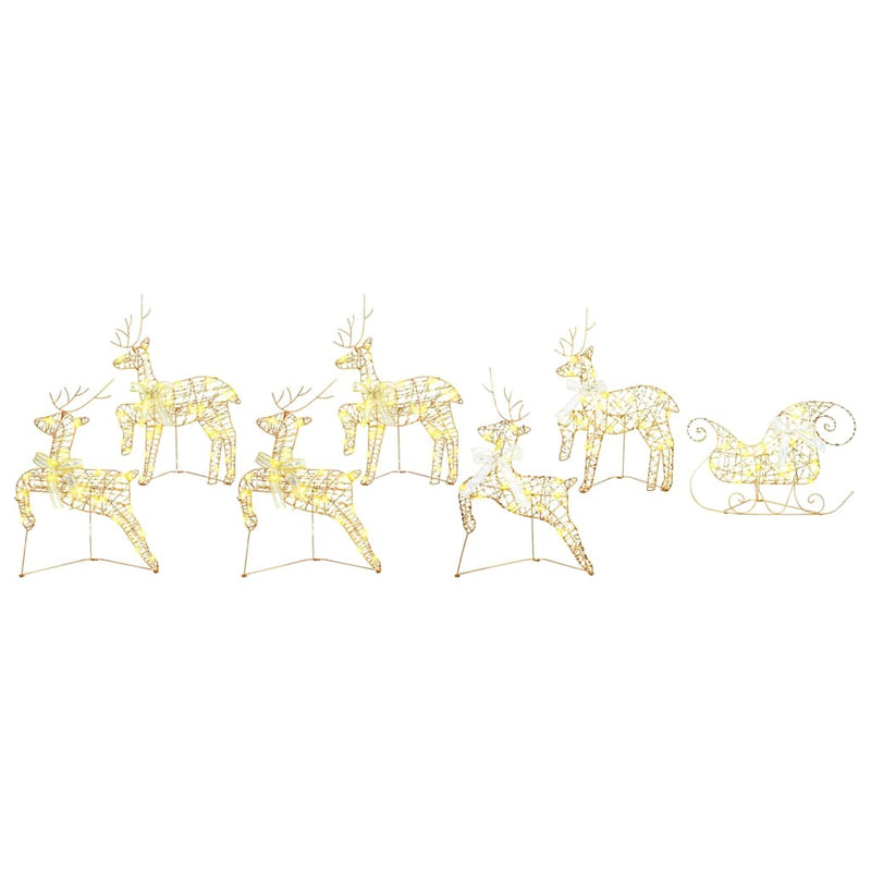 ギャラリービューアに画像をロードする, Vidaxl led rendieren met 40 led 7 pcs goud pet

