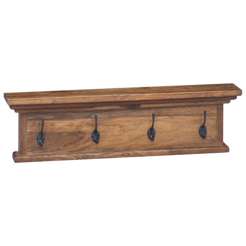 Afbeelding laden in galerijviewer, Vidaxl wandkapstok naturel 70 x 10 x 20 cm massief teakhout
